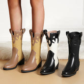 Pointed Toe Pull-On Western Cowboy Boots Oshnow